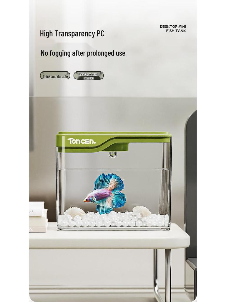 Mini Transparent Desktop Aquarium for Goldfish - Eco-Friendly Home Decor Fish Tank