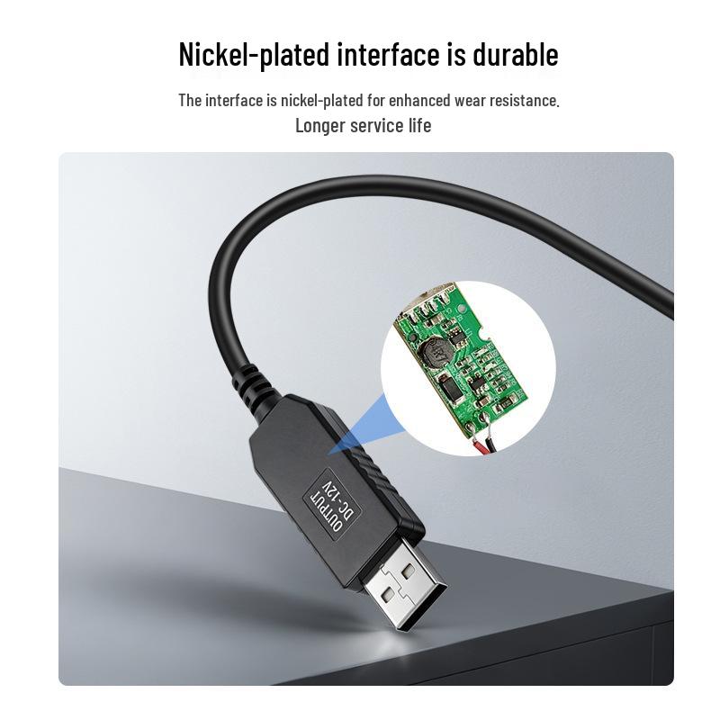 High-Power USB to DC Step-Up Cable: 5V to 8.4V/9V/12V/12.6V Charging for Routers & Speakers