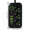 2m Extension Cord Surge-Protected Power Strip 3-Outlets Extended USB Socket  School