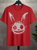 Streetwear Cartoon Anime Horror Rabbit Print Design Graphic Men's and Women T Shirt Tee Oversize Casual  Y2K Harajuku Vintage