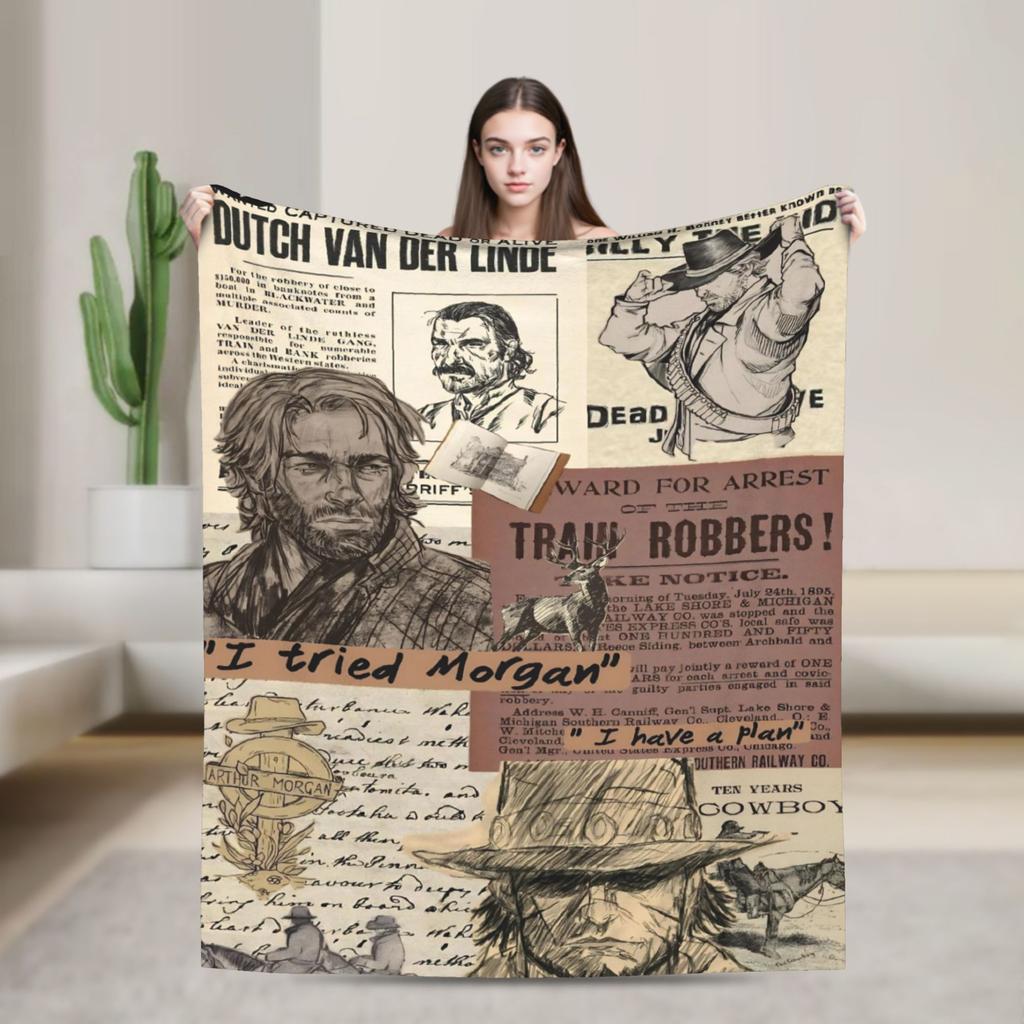 Плед Arthur Morgan Ультрамягкий Плед-покрывало для кровати 50x60 дюймов Различные размеры Пледы и одеяла