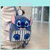 Милый Мультяшный Рюкзак Lilo Stitch из Искусственной Кожи с Застежкой-молнией для Ежедневного Использования Девочками