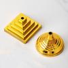 30 Pcs Flagpole Bases Smooth Square Shape Laddered Electroplated Lightweight Office Desk Decoration Golden Color Small Flag Display