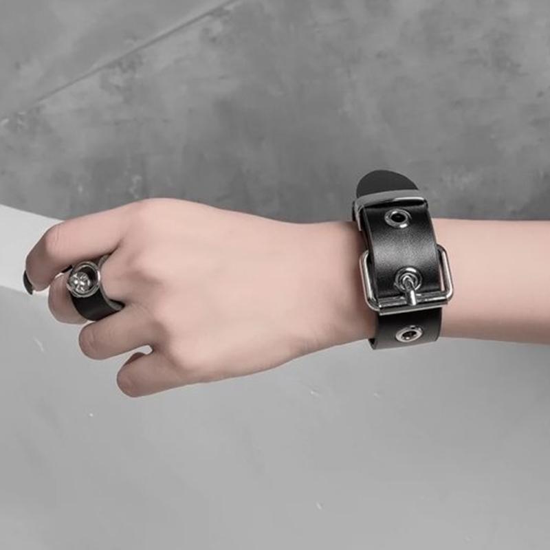 Панк Браслеты Мужские Женские Ретро Браслет Регулируемый Наручный Ремень Пряжка Стили Манжета Браслет Вечеринка Повседневная Носка мужской браслет