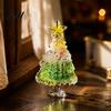 Holiday Desktop Decorations Hand Blown Glass Christmas Tree Figurine, Mini Tabletop Small Gifts Xmas Ornament, Handmade Decoration Handcrafted Art
