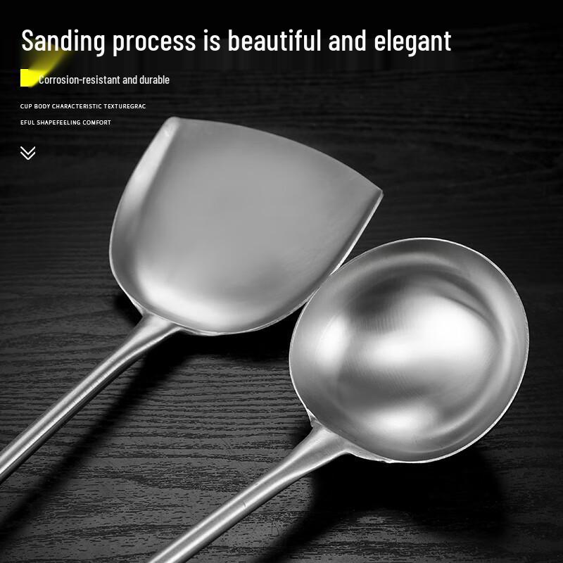 Stainless Steel Wok Spatula & Ladle Set