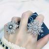 Exquisite Women's Snowflake Ring: Light Luxury Christmas Gift