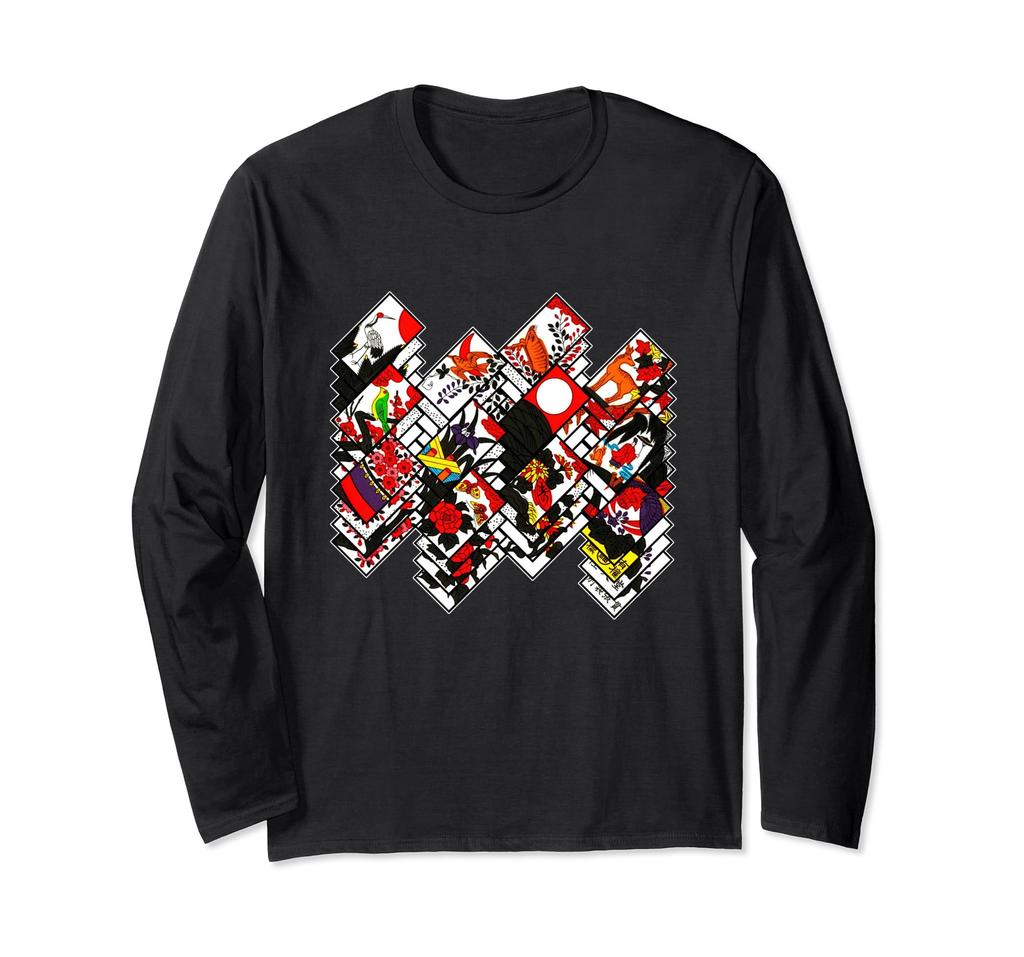 Traditional Japanese Craft Hanafuda Cards and Long Sleeve Men's Women's T-Shirt