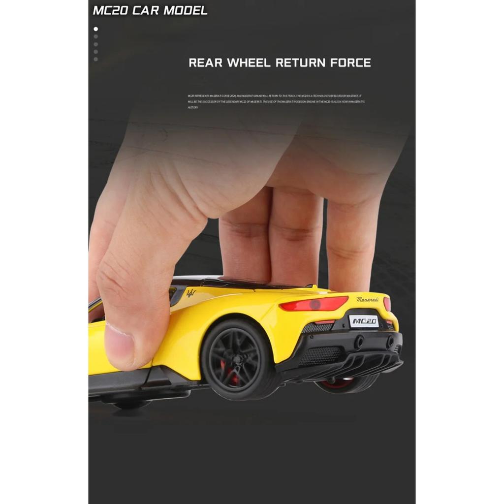 1/32 Maserati MC20 Cabrio Alloy Sports Car Model Diecast Metal Simulation Toy Model Collection Sound and Light Kids Toys Gift
