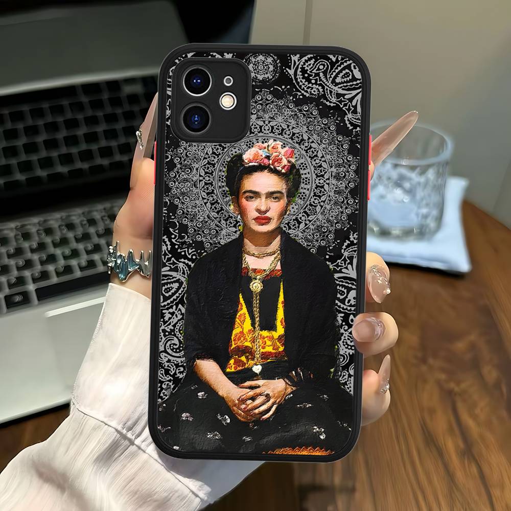 -Fashion F-Frida K-KahlosS Phone Case for iPhone 16 15 14 11 12 13 Pro Max X XS Translucent Matte Cover