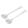 2Pcs Dessert Spoons Stainless Steel Heart Shaped Design Durable Anticorrosion Ergonomic Handle