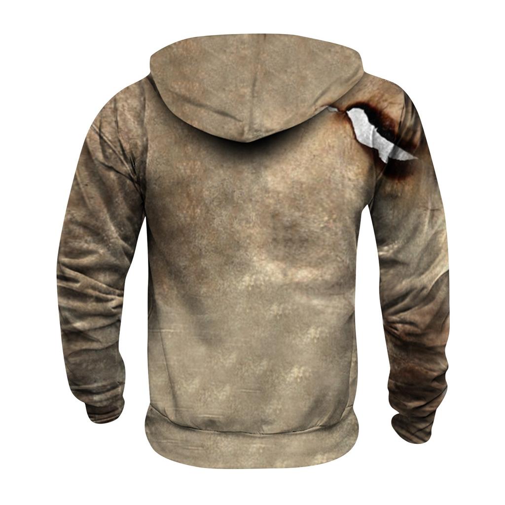 Модный свободный мужской и женский свитер с капюшоном с длинным рукавом и принтом