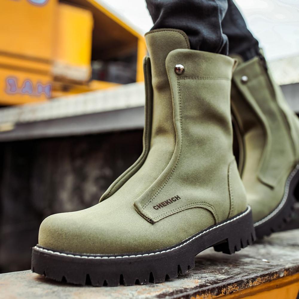 Chekich Мужская обувь, ботинки, замшевые, черные, зимние, без шнуровки, модные уличные туфли высокого качества, удобные, в итальянском мужском стиле, новинка CH027