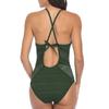 CHARMLEAKS Women One Piece Swimsuit Mesh Swimwear Deep V Swimwear Bandage Sexy Monokini Bathing Suit