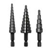 High Speed Steel Pagoda Drill Tapper 3-12 4-12 4-20 Hexagonal Handle Nitrided Black Straight Groove Ladder Drill Set