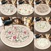 French-style Elegant Floral Round Rug Living Room Sofa Rug Home Decor Bedroom Bedside Soft Rug Basket Sling Rug Reading Yoga Mat
