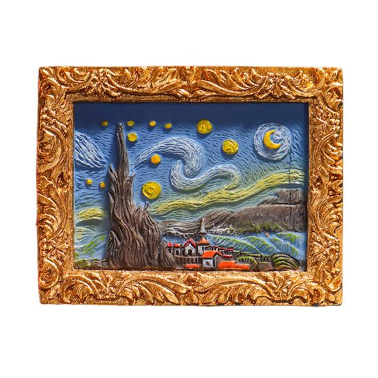 1/3/6 шт. Всемирно известная картина Магнит на холодильник Дом Офис Кухня Шкафчик Холодильник Смола 3D Живопись маслом Искусство Магнитное украшение Орнамент