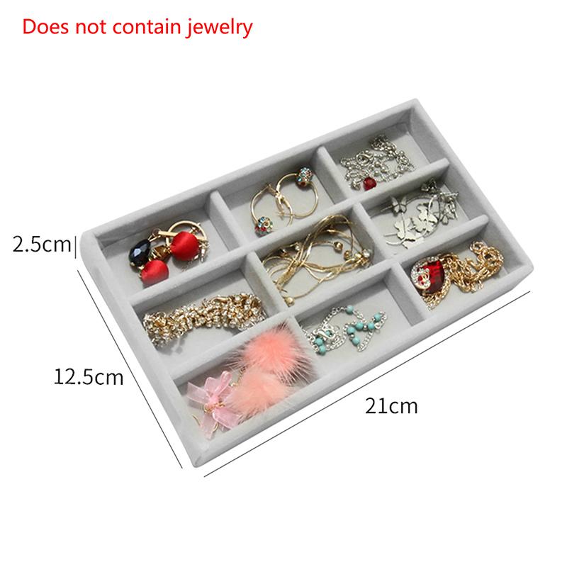 1 шт. Модный портативный бархатный органайзер для ювелирных изделий, поднос для колец, ожерелий, ящик для хранения, витрина для ювелирных изделий, ящик для хранения