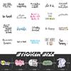 50 Small Size 4cm Motivational Text Stickers Water Cup Helmet Suitcase Water Cup English Alphabet Phrase Stickers