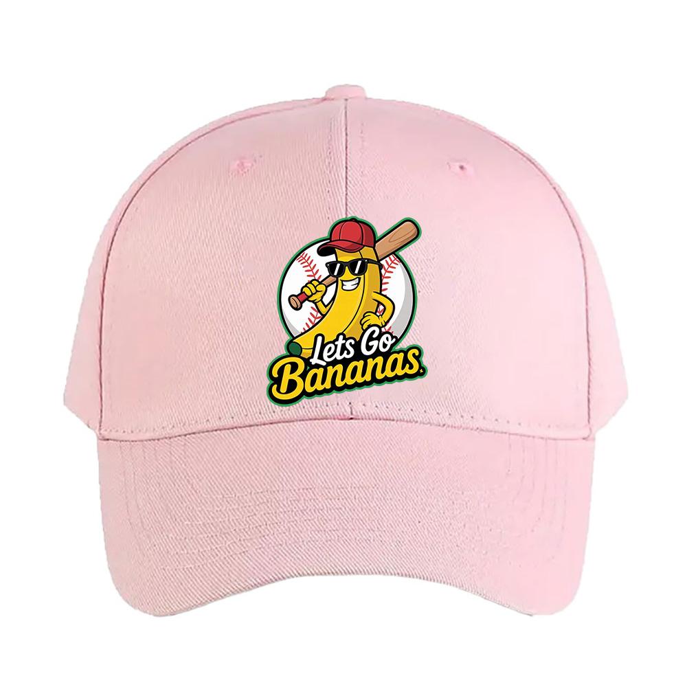 Lets Go Bananas Woman Man Summer Baseball Cap Adjustable with Curved Brim Duckbill Cap Protection Sun Hats