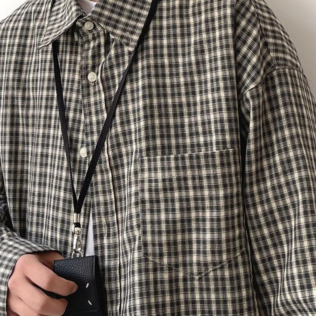 2024 Letter Long Sleeve Shirt Japanese Hong Kong Style Ins Loose Shirt Boys Summer Trendy Versatile Casual Coat