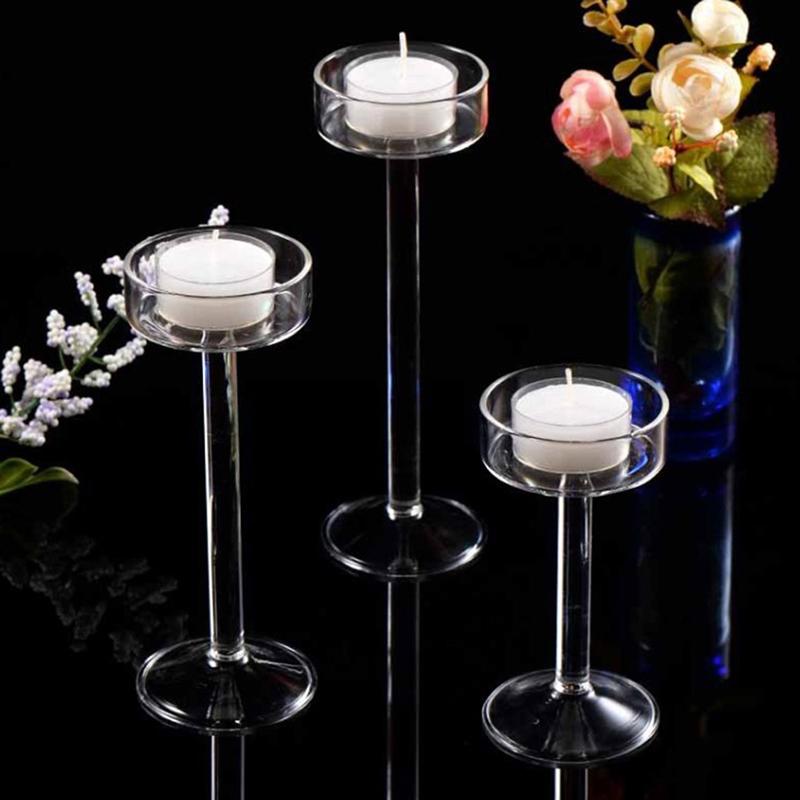 1Pc Glass Candle Holders Set Tealight Candle Holder Home Wedding Decor