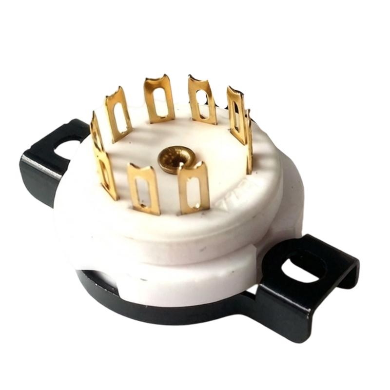 9 Pin Ceramic Tube Socket, ABS Copper Base for Auditory Equipment Repair and DIY Amplifiers Build Projects, 1 Piece