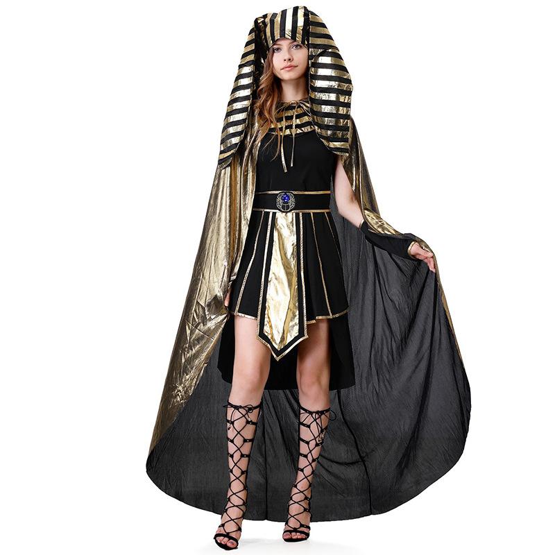 Halloween Adult Egyptian Costume Pharaoh Cleopatra Men's and Women's Ancient Greek and Roman Queen Performance Suit