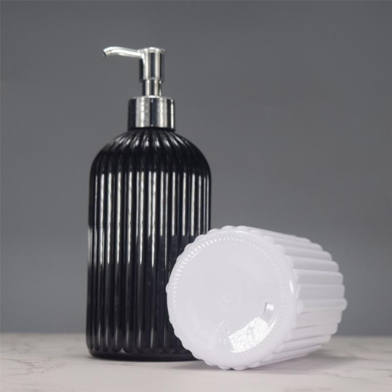 Дозатор для мыла 500 мл с помпой, Современный полосатый дозатор для мыла для ванной, Дозатор для жидкости для мытья посуды для кухни, Жидкое мыло для рук