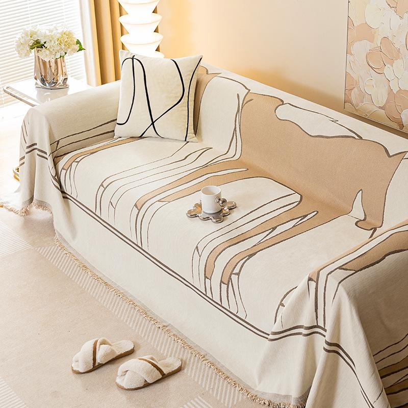 Атмосфера Чувство Четыре Сезона Универсальное Шенилловое Полотенце для Дивана с Лошадью Все Включено Универсальная Ткань для Чехла на Диван Нелипкая Шерсть Цельный