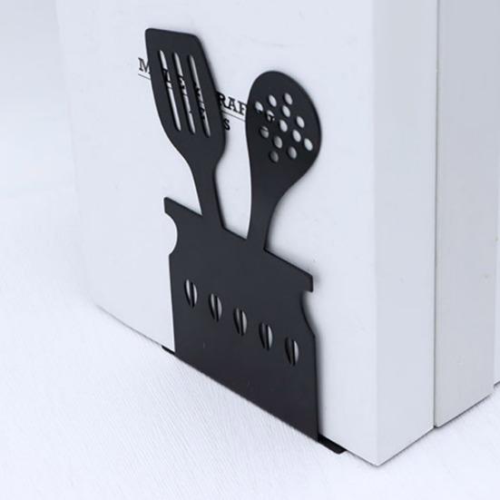 Metal Book Ends for Shelves Black Kitchen Essentials Design Bookends for Home Office Decor Heavy Duty Non-skid Book Ends Stationery Supplies