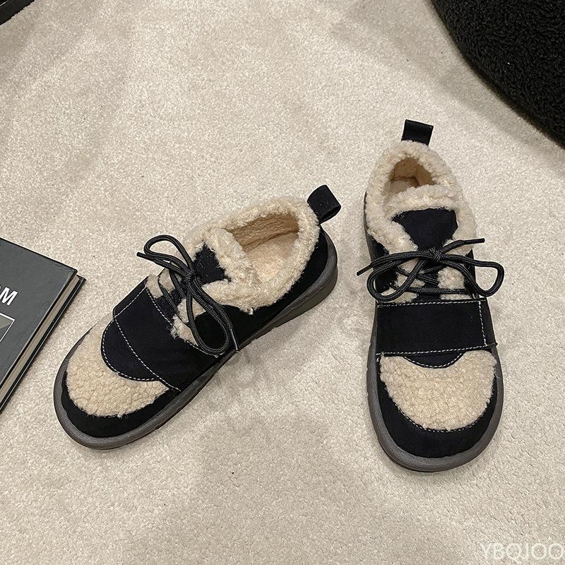 Осень зима новая женская повседневная хлопковая обувь ретро на шнуровке холодостойкая теплая простая удобная женская обувь
