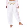 Womens Belly Dance Costume Chiffon Bloomers Plastic Beads Tassels Metallic Ruched Waistband Side Split Pants