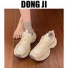 Mesh breathable daddy shoes women's spring 2025 new platform soled casual sneakers running women's shoes leather small white shoes