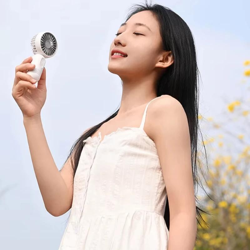 Портативный вентилятор с зарядкой от USB, 3-скоростной, ручной вентилятор для мужчин и женщин, подходит для офиса, путешествий на открытом воздухе и кемпинга, поясной вентилятор