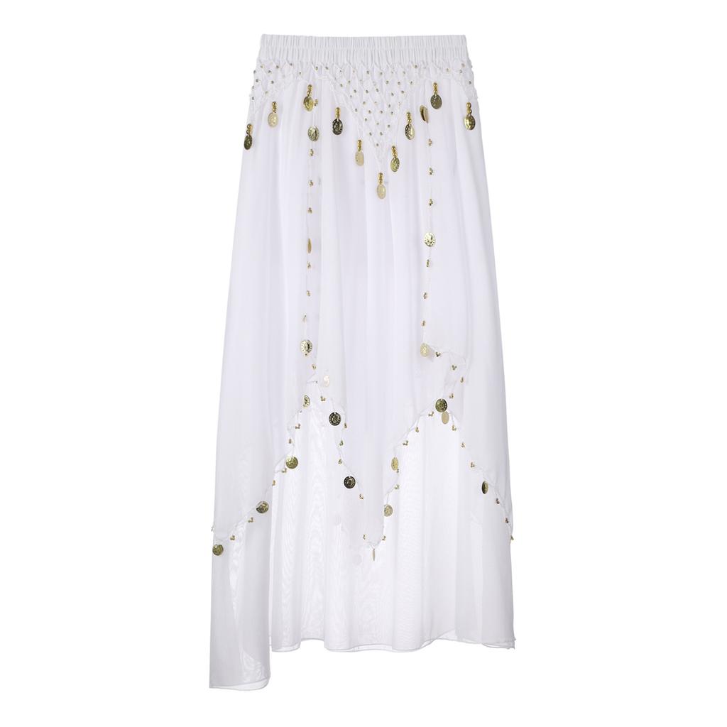 Одежда для танца живота Костюм для восточного танца Укороченный топ для танца живота и шифоновая юбка, расшитая бисером