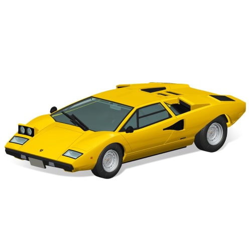 Aoshima Bunka Kyozai (AOSHIMA) 1/32 The Snap Kit Series Lamborghini Countach LP400 Yellow Pre-Colored Plastic Model Kit 20-B