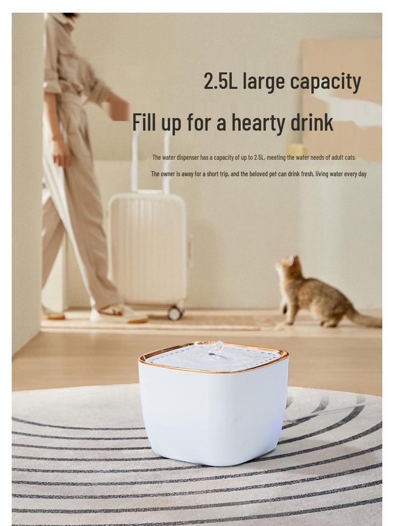 Умный автоматический фонтан для воды для кошек большой емкости с циркуляционной фильтрацией