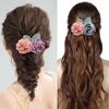 Hair Headdress Flower Hair Bun Holder Covers Barrette with Net  for Banks Hotels Staff