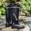 Stylish Men's Non-Slip Waterproof High-Top Rain Boots with Drawstring - Long Tube Fishing Wear-Resistant