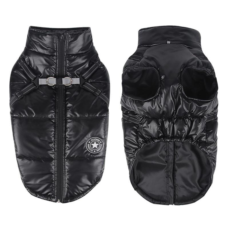 Одежда для больших собак, зимняя теплая куртка для собак со светоотражающим поводком, наряд для щенка, водонепроницаемый мопс, французский бульдог, лабрадор