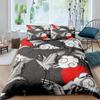 Пододеяльник с японским журавлем King Queen Size Wave Flower Ukiyo-e Style Комплект постельного белья Восточная культура 23 шт. Полиэстеровый пододеяльник