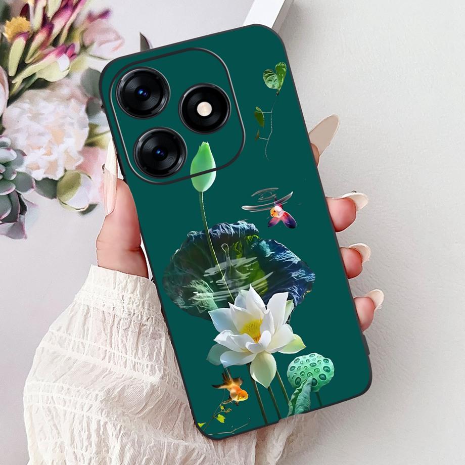 Роскошный Матовый Силиконовый Мягкий Чехол Для Tecno Spark 10c 10 Pro Spark10 4G 5G KI5k KI5q KI7 KI8 Capa Цветок Любящее Сердце Бантик Etui