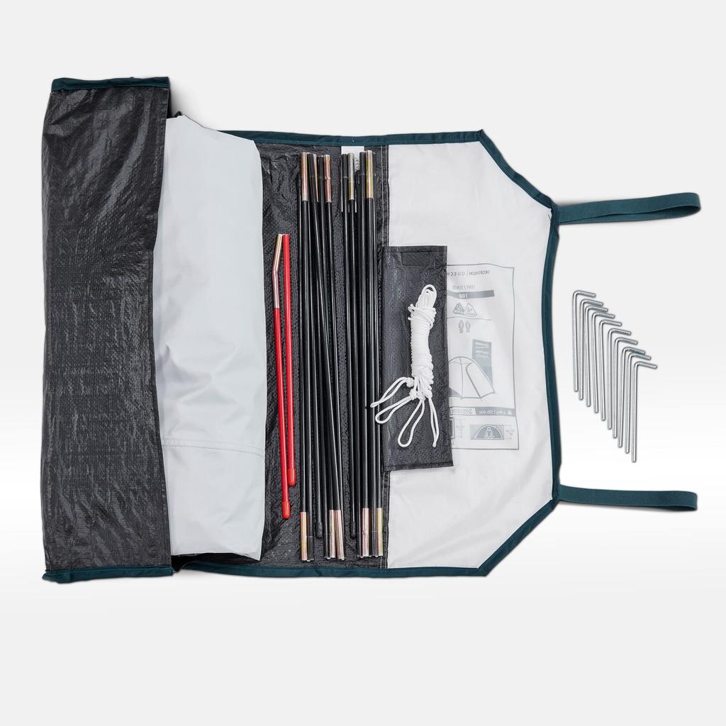 Палатка QUECHUA Decathlon Легкая, жаро-ветренная, легко устанавливается, легко переносится MH100 FRESH BLACK Для 2 человек, легко устанавливается, давление воды, двойная, для кемпинга/скалолазания/походов