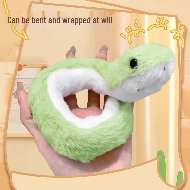 Green Snake Plush Hand Puppet - Cute Toy for Boys and Girls, Year of the Snake Mascot Gift