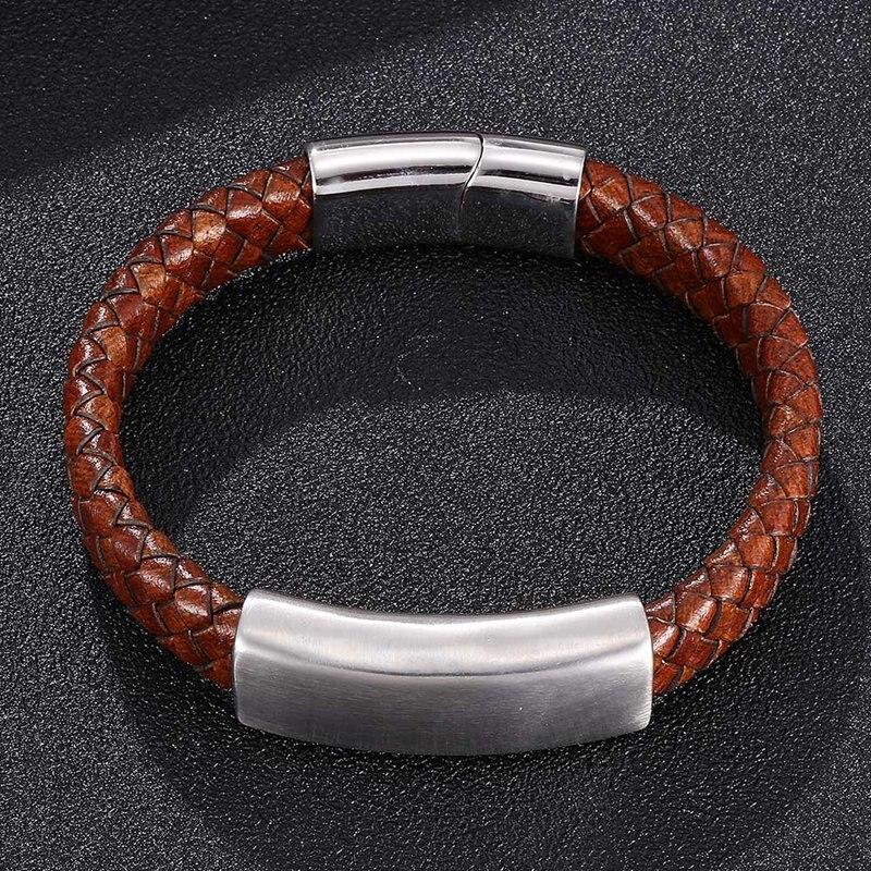Новые винтажные мужские браслеты из натуральной кожи с подвесками, застежками, модные ювелирные изделия, мужские браслеты