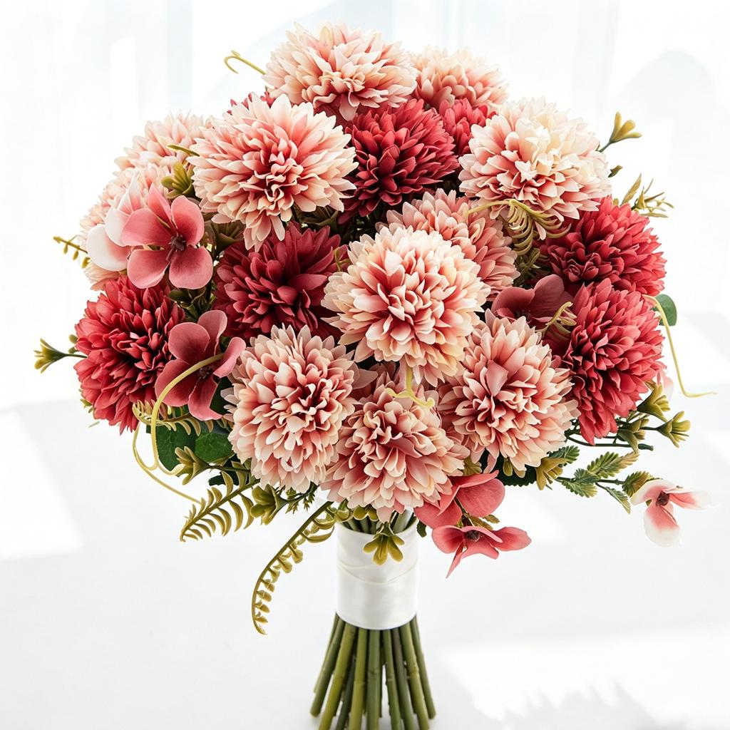 Artificial Flowers Silk Ball Chrysanthemum Outdoor Garden Wedding Bridal Bouquets Home Rome Table Yard Wreath Festival Diy Gifts