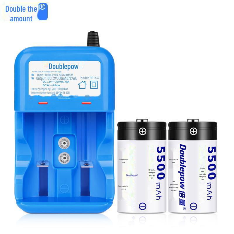 Двойная вместимость Нет. 1 комплект аккумуляторных батарей типа D - 5500 мАч для газовых плит и газовых водонагревателей