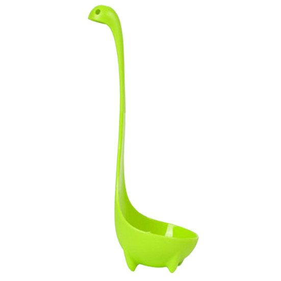 Половник для супа в форме симпатичного динозавра, противоскользящая длинная ручка, вертикальная пищевая посуда, силиконовая ложка для сервировки, кухонные принадлежности