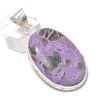 Natural Purpurite Gemstone 925 Sterling Silver Jewelry Pendant 2.01" I8s12